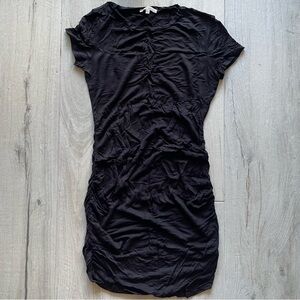 Black Ruched Midi Dress